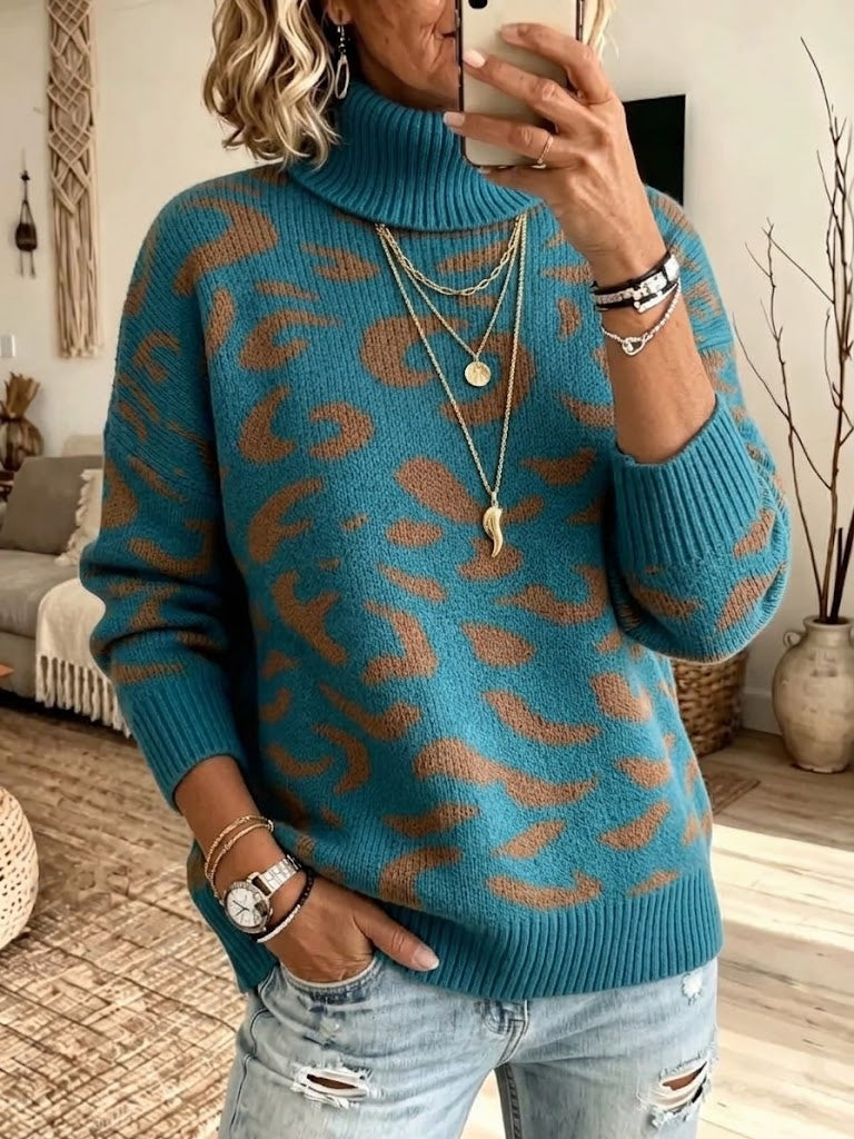 Open-knit V-neck Long-sleeve Sweater With Feather-like Texture