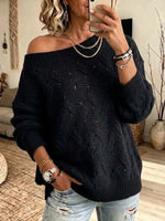 High-neck Raglan Knit Sweater With Contrasting White Trim