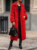 Cozy, Warm, Chunky-knit Cable-knit Long Cardigan