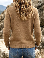Boho Fringe Suede-Trimmed Knit Pullover